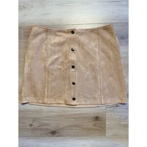 Jack by BB Dakota Camel Faux‎ Suede Skirt M